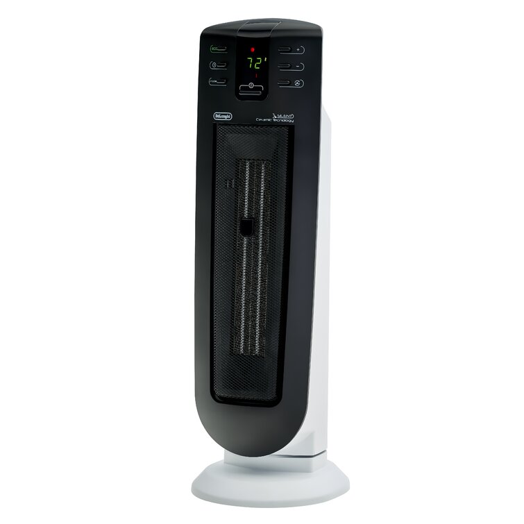 DeLonghi 5118 BTU Electric Tower Space Heater with Adjustable Thermostat Remote Included and with Digital Display